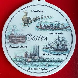 Boston Massachusetts Ceramic Christmas Handcrafted Ornament